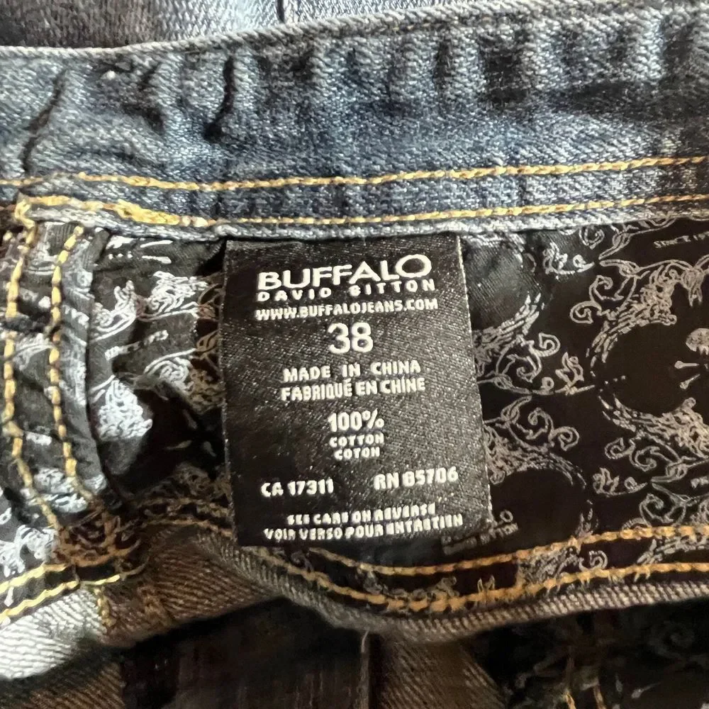 Buffalo David‎ Bitton Jeans Mens 38 Blue Dark Wash Denim Straight Leg Stretch